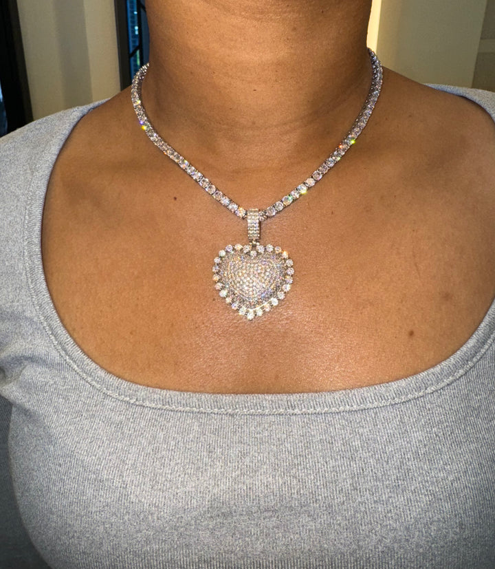 Adore Heart Tennis Necklace