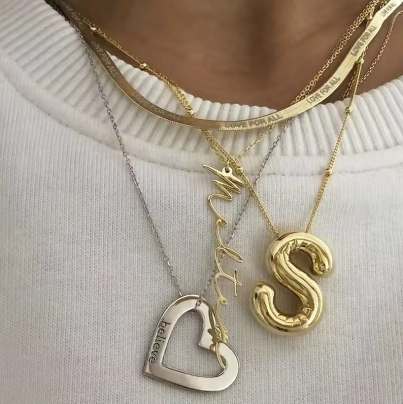 Bubble Custom Letter Necklace