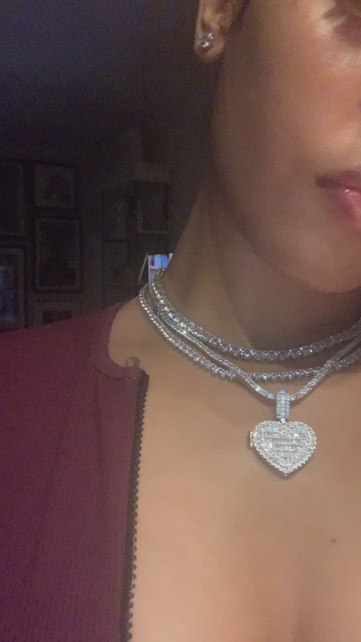 Forever Heart Tennis Memory Locket