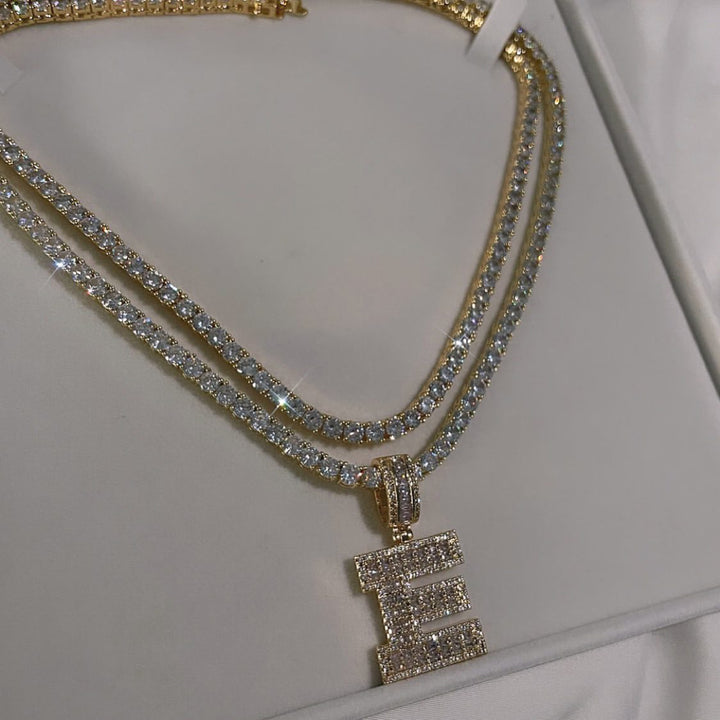 Varsity Initial Tennis Necklace