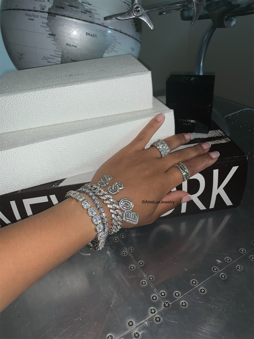 Baguette Charm Cuban Bracelet