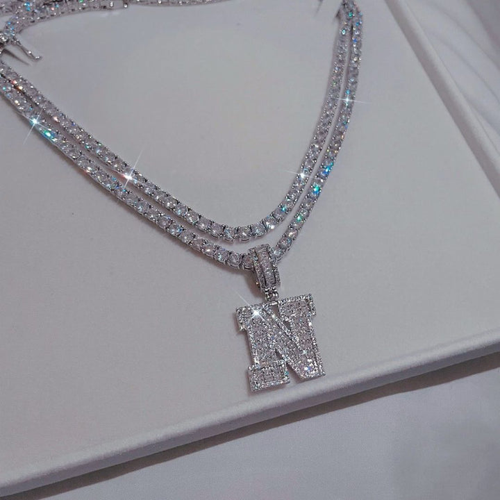 Varsity Initial Tennis Necklace