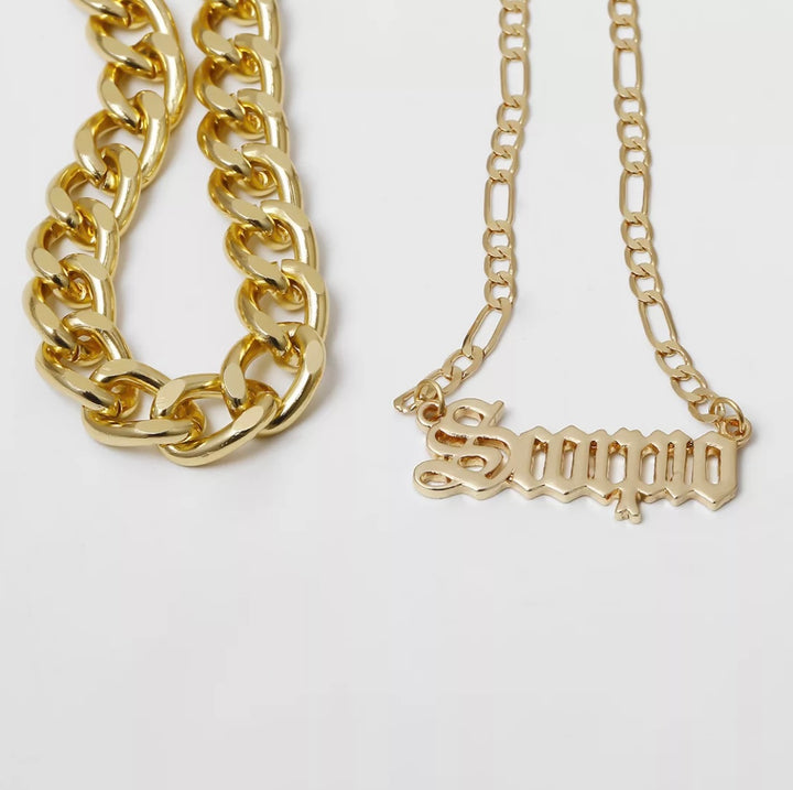 Cuban + Zodiac Anklet Set