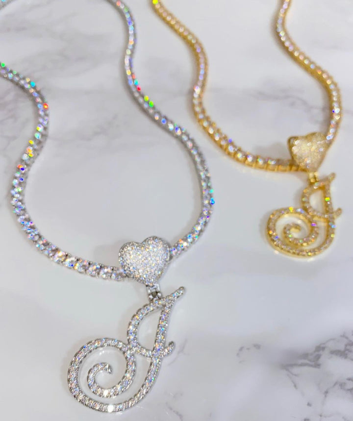 Taylor Heart Initial Necklace